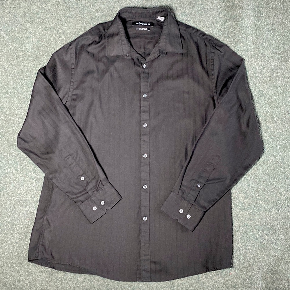 Men’s Axis Slim Fit Black Dress Shirt